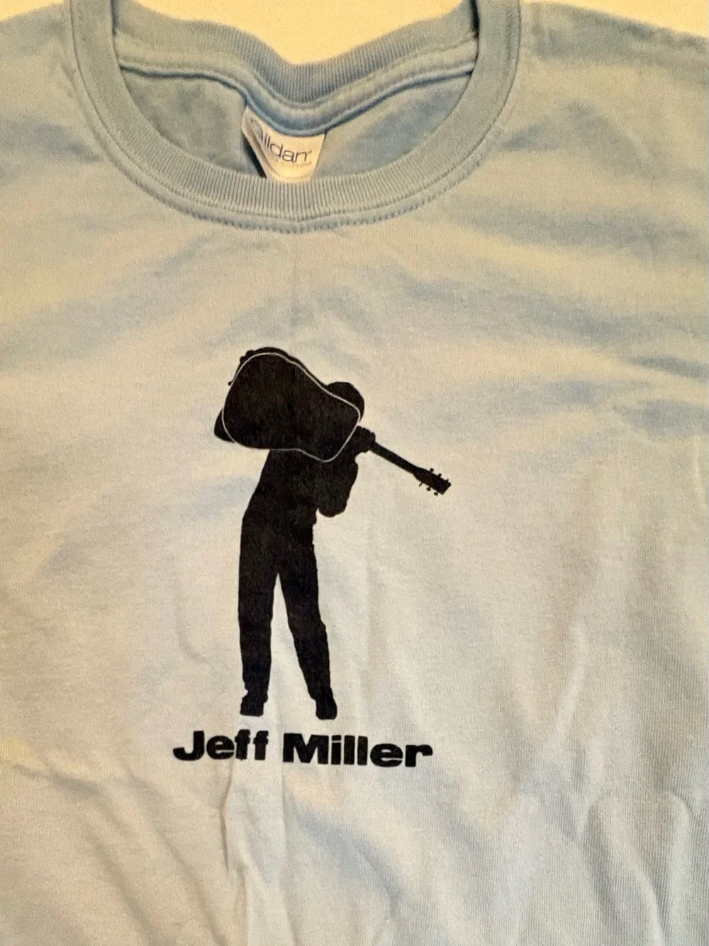 Gildan Light Blue Jeff Miller Guitar Silhouette Tee